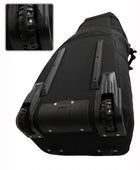 side view of black travel bag