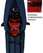 first class golf travel bag blue cover open front